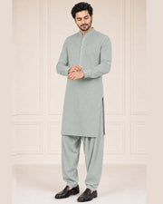 Mint Grey Textured Cotton – Men’s 2-Piece Unstitched Suit