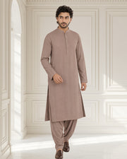 Taupe Brown Embroidered Men’s Kurta Shalwar