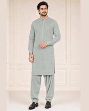 Mint Grey Textured Cotton – Men’s 2-Piece Unstitched Suit