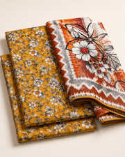 Orange & White Floral Digital Printed Lawn – Women’s 3-Piece Unstitched Suit