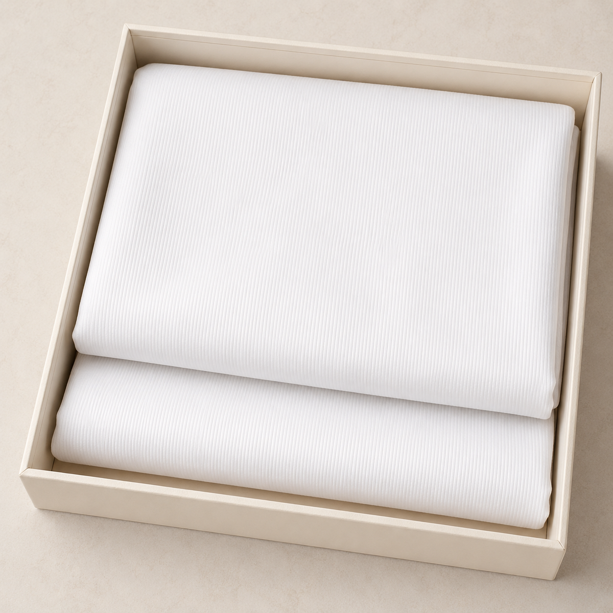 Pearl White Lining Texture Cotton – Men’s 2-Piece Unstitched Suit