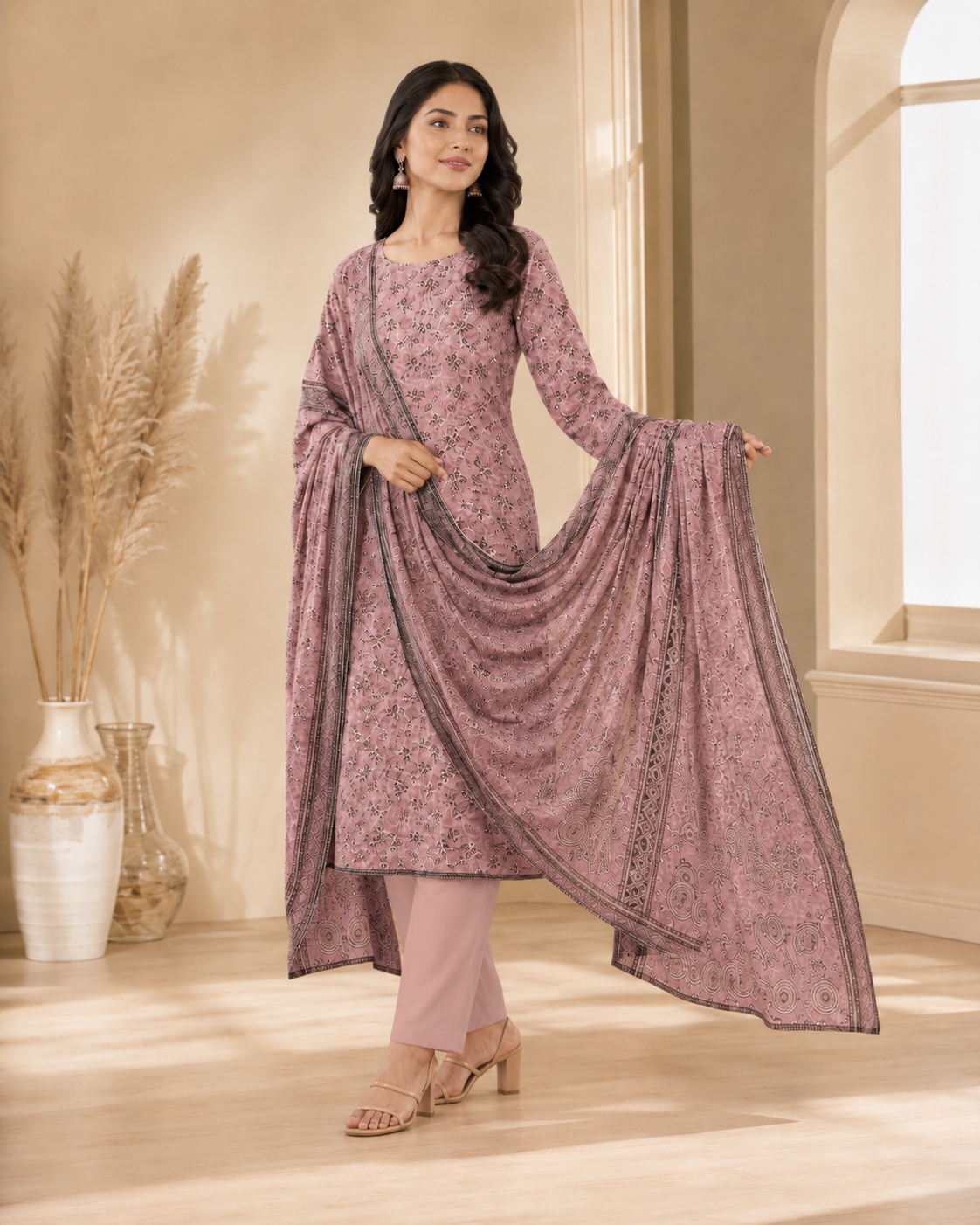 Dusty Rose Mother Collection Printed Lawn – Women’s 3-Piece Unstitched Suit