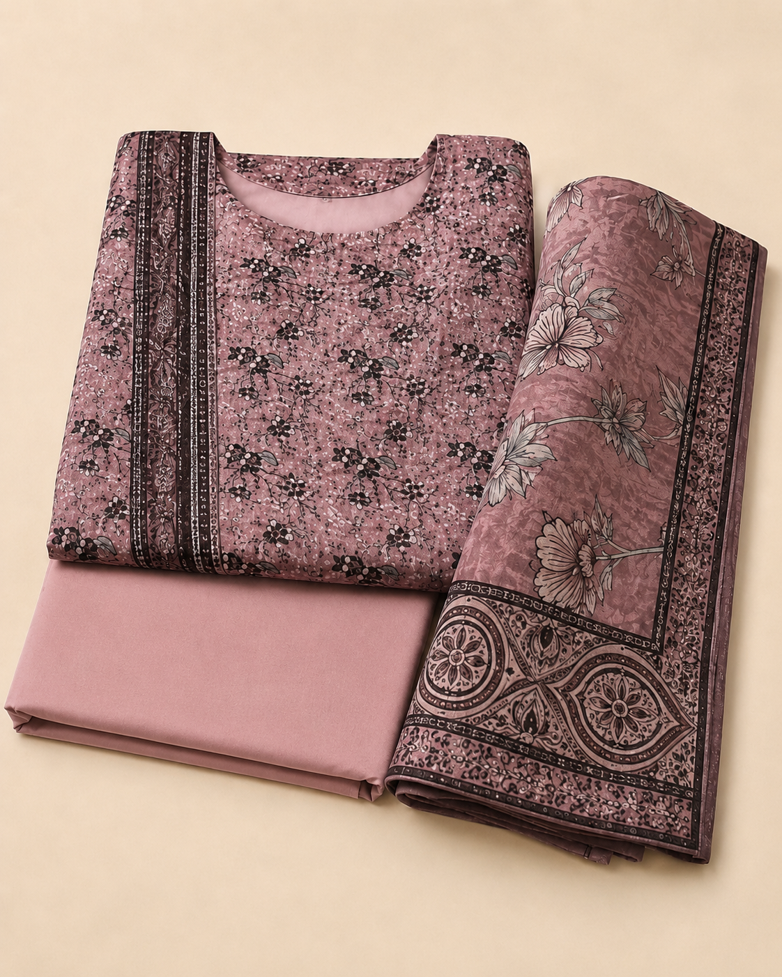Dusty Rose Mother Collection Printed Lawn – Women’s 3-Piece Unstitched Suit