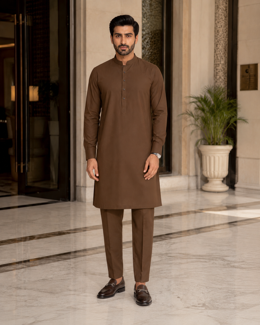 Chocolate Wash & Wear – Men’s Unstitched Fabric