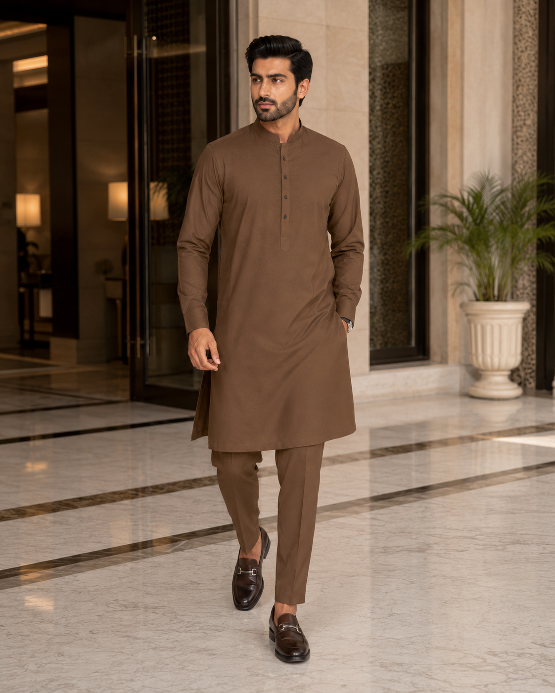 Chocolate Wash & Wear – Men’s Unstitched Fabric
