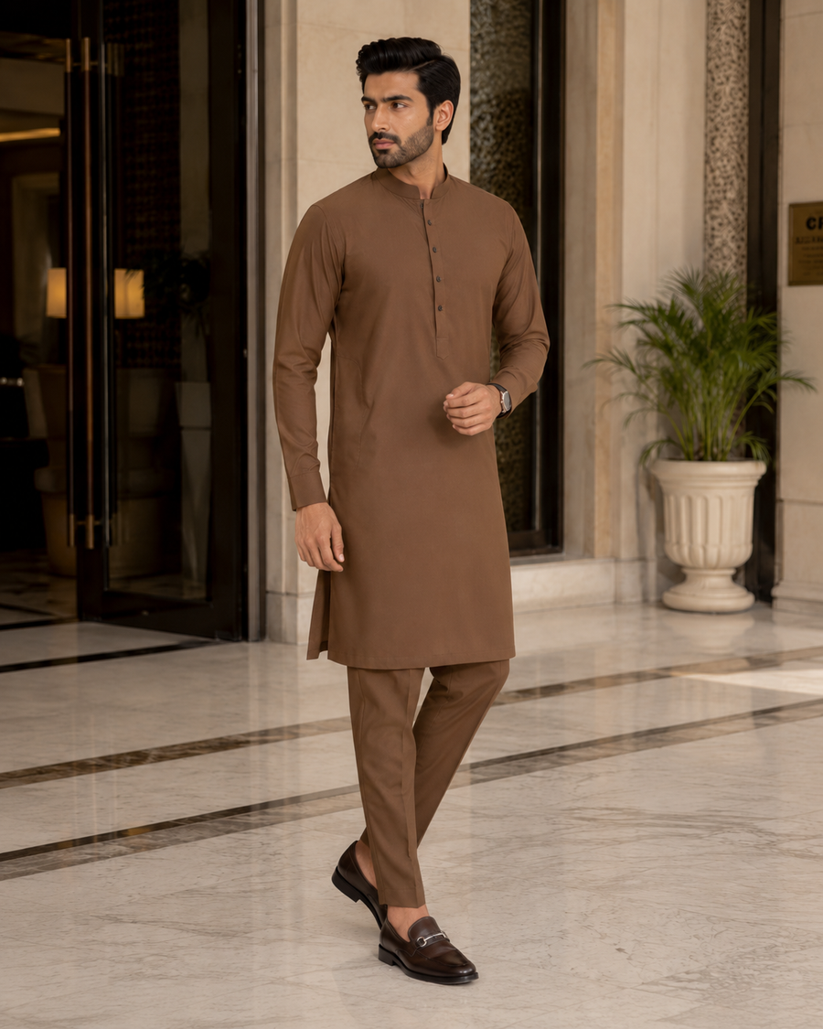 Chocolate Wash & Wear – Men’s Unstitched Fabric