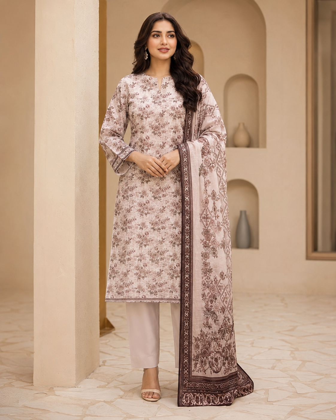 Pearl Grey Mother Collection Printed Lawn – Women’s 3-Piece Unstitched Suit
