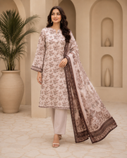Pearl Grey Mother Collection Printed Lawn – Women’s 3-Piece Unstitched Suit