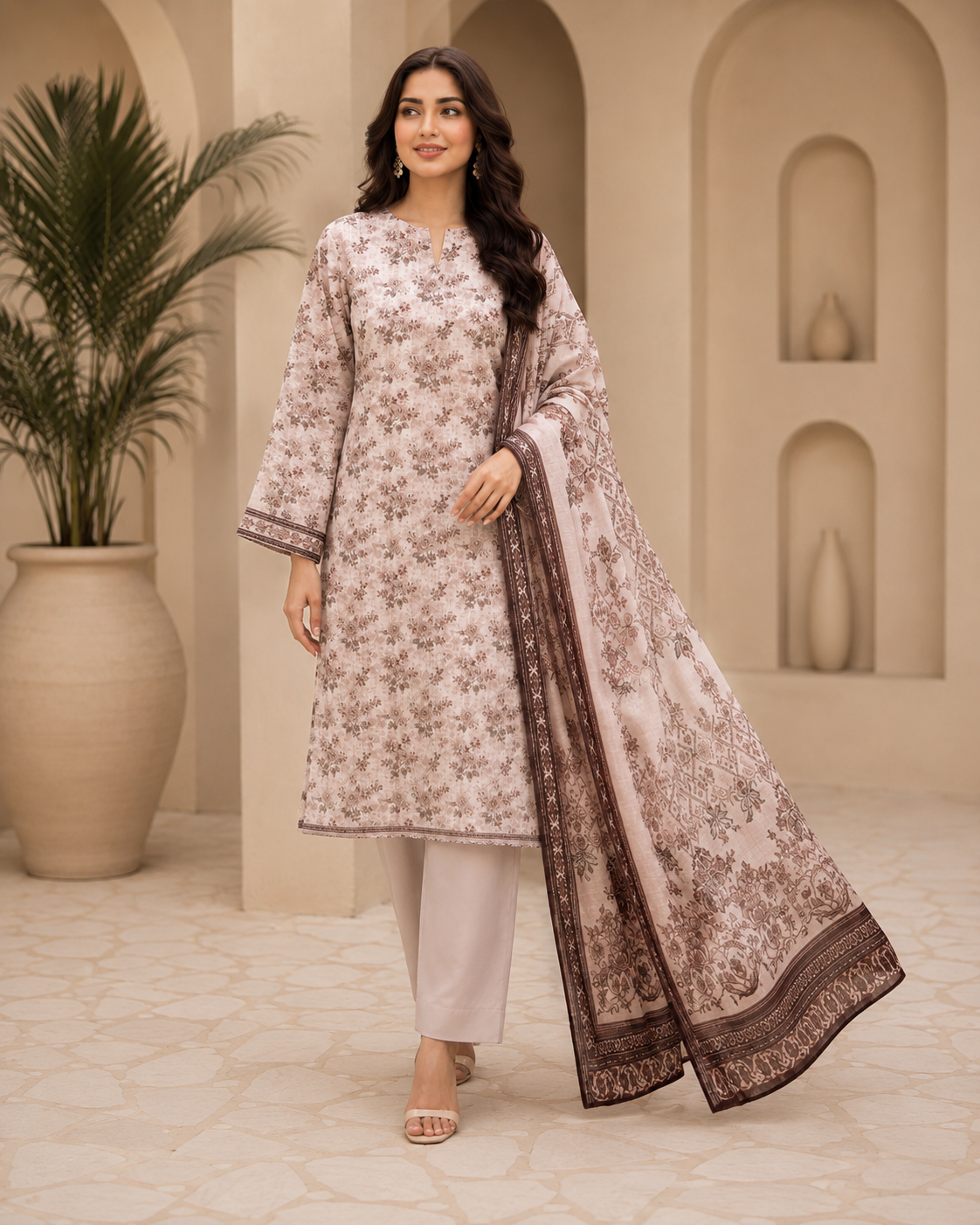 Pearl Grey Mother Collection Printed Lawn – Women’s 3-Piece Unstitched Suit