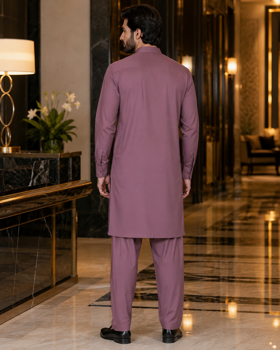 Tea Pink Wash & Wear – Men’s Unstitched Fabric