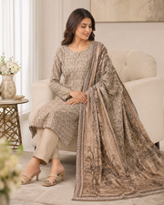 Warm Ivory Mother Collection Printed Lawn – Women’s 3-Piece Unstitched Suit