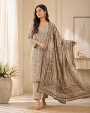 Warm Ivory Mother Collection Printed Lawn – Women’s 3-Piece Unstitched Suit