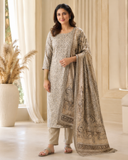 Warm Ivory Mother Collection Printed Lawn – Women’s 3-Piece Unstitched Suit